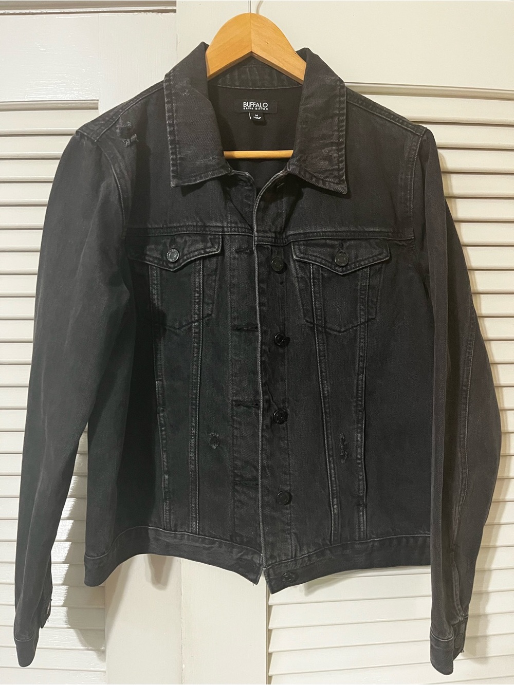Buffalo David Bitton Men's Washed Black Denim Jacket